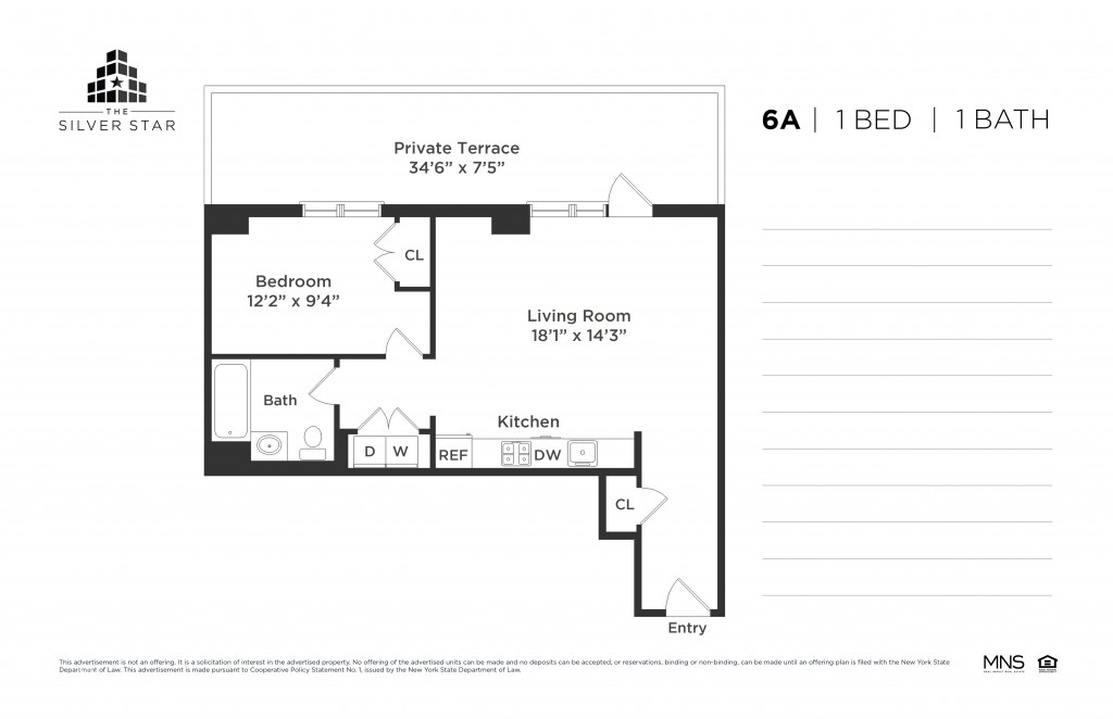 Floorplan for 37-14 36th Street, 6-A