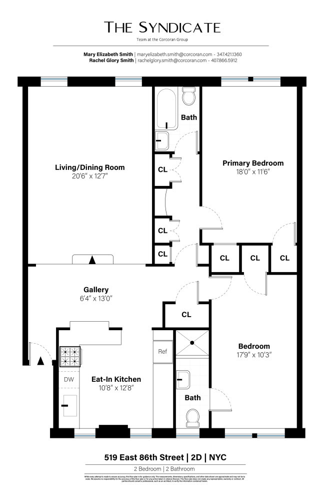 Floorplan for 519 East 86th Street, 2D