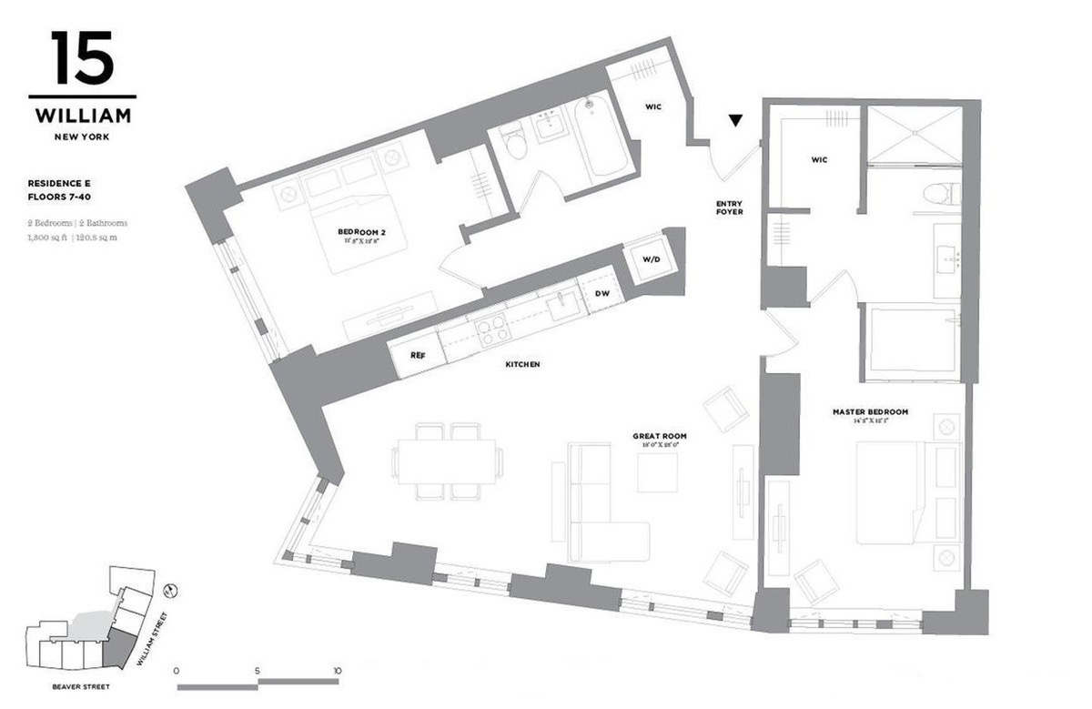 Floorplan for 15 William Street, 39E