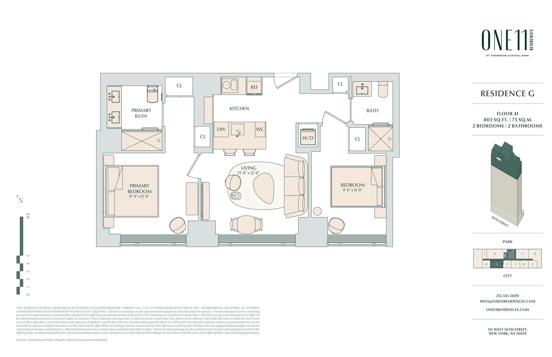 Floorplan for 111 West 56th Street, 41G