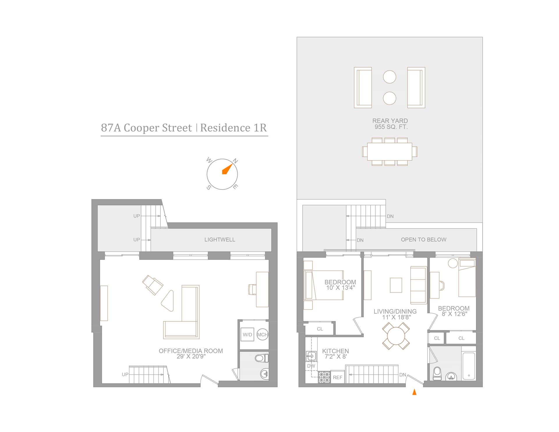 Floorplan for 87 Cooper Street, 1R