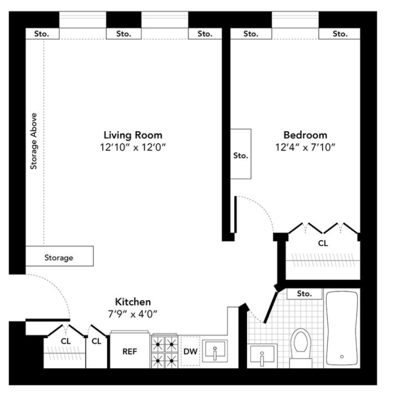 Floorplan for 162 East 2nd Street, 1F