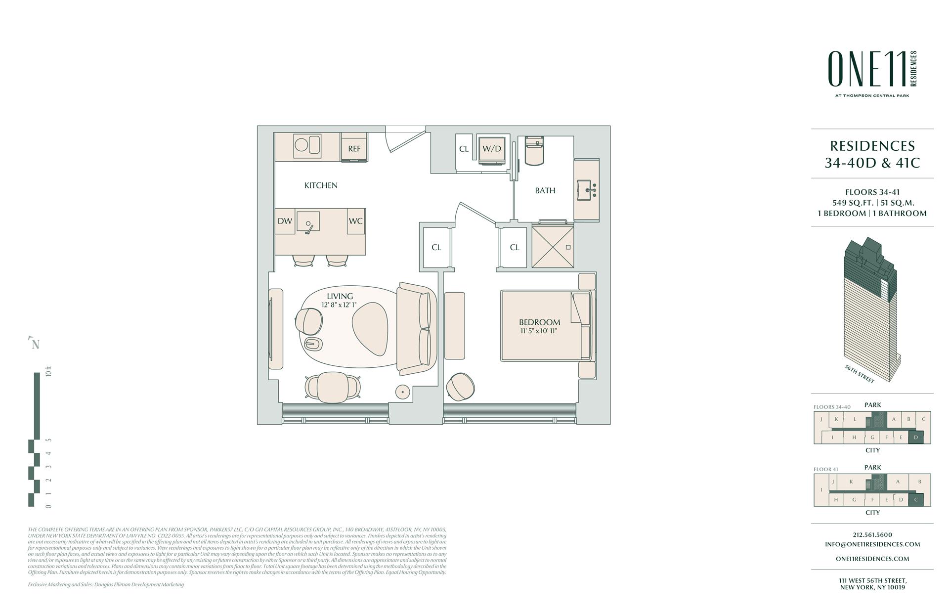 Floorplan for 111 West 56th Street, 40D