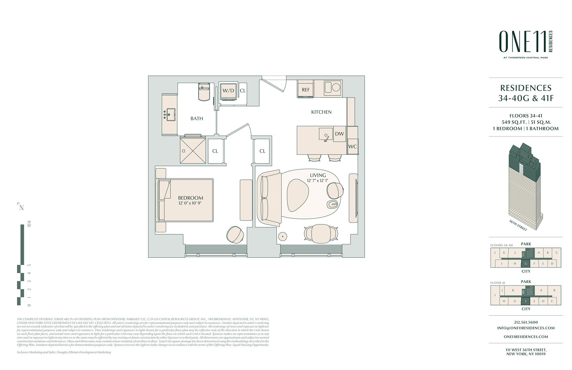 Floorplan for 111 West 56th Street, 38G