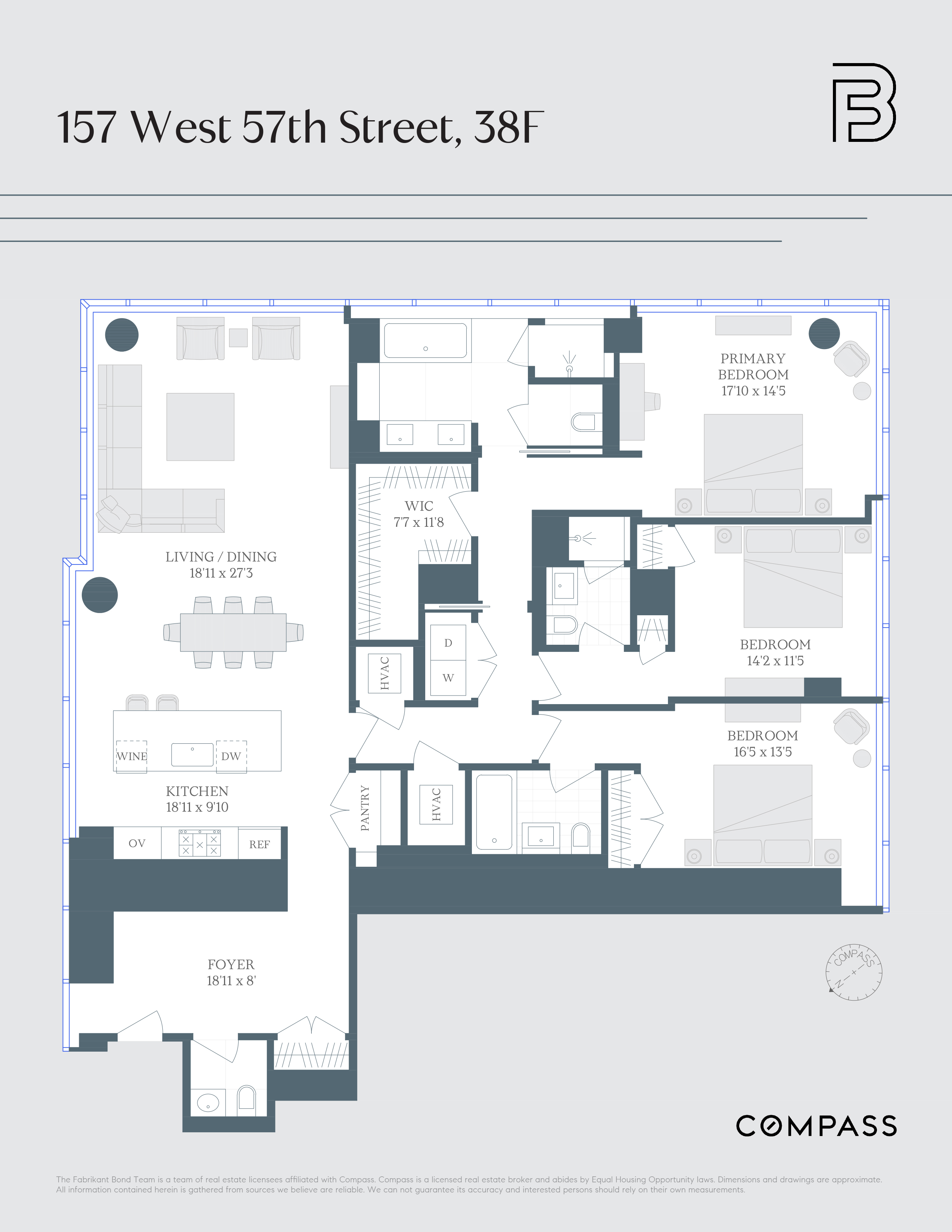 Floorplan for 157 West 57th Street, 38F