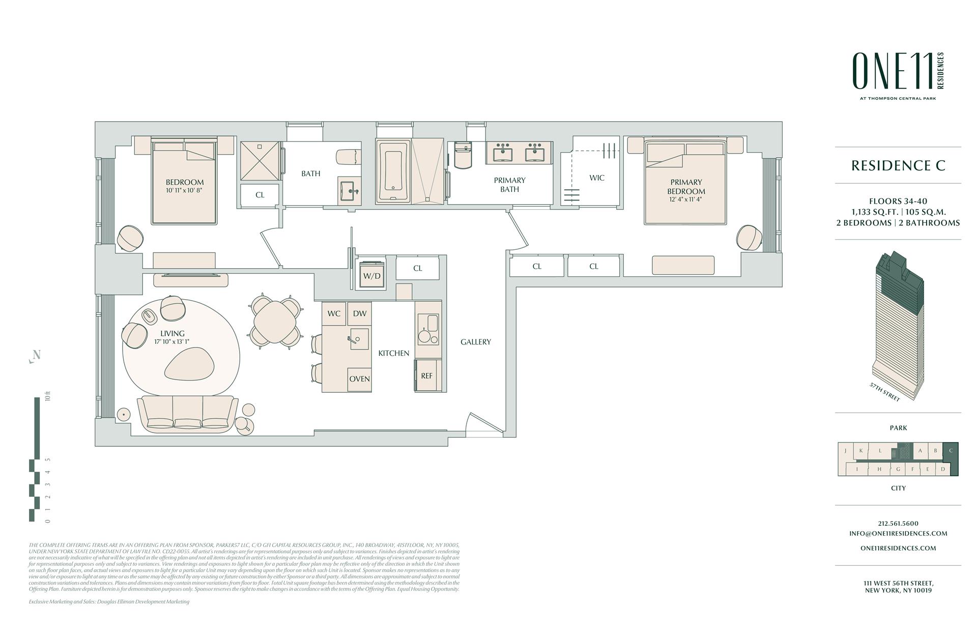 Floorplan for 111 West 56th Street, 35C