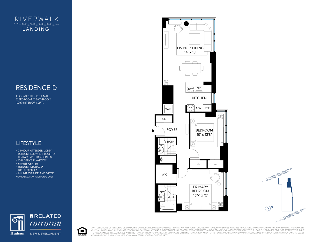 Floorplan for 425 Main Street, 12D