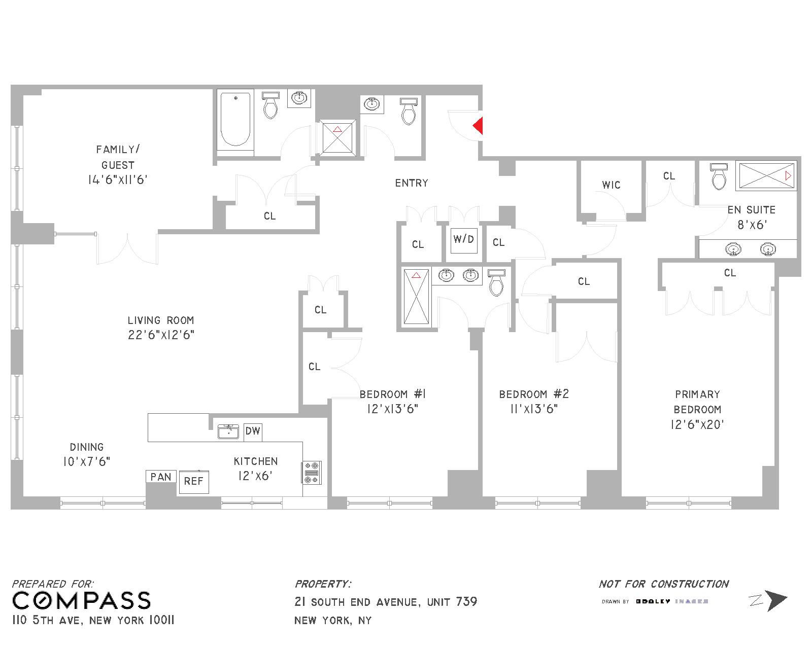 Floorplan for 21 South End Avenue, 739