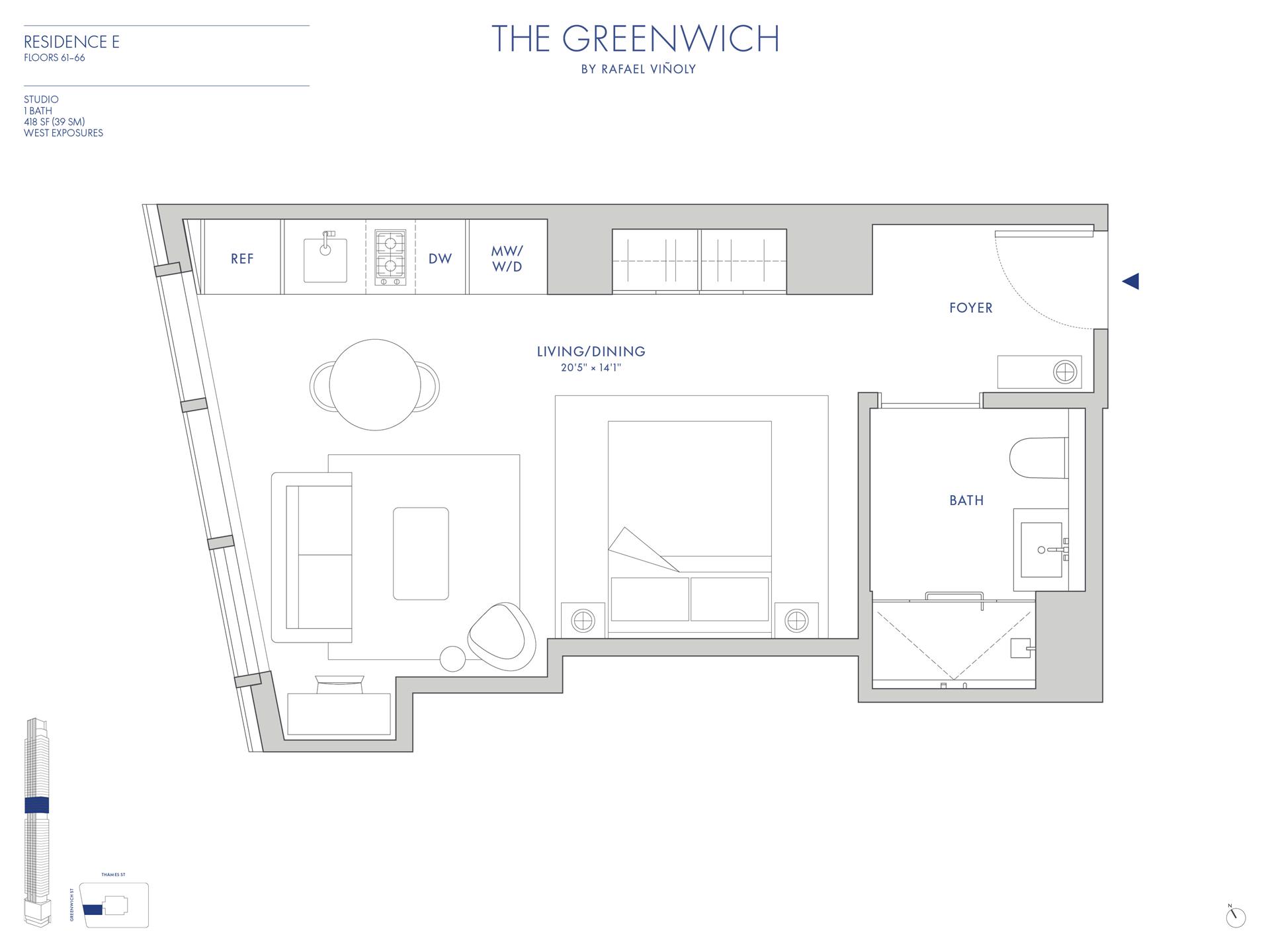 Floorplan for 125 Greenwich Street, 66E