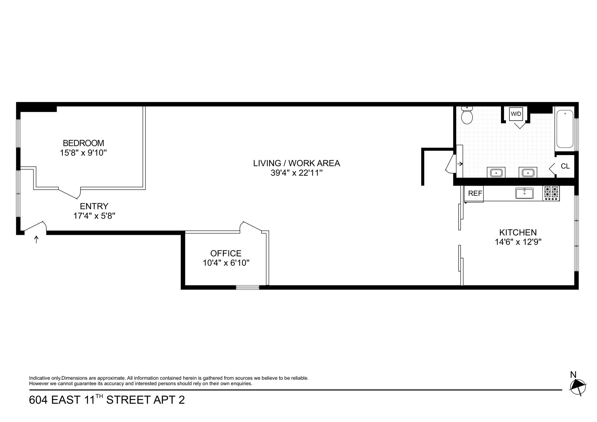 Floorplan for 604 East 11th Street 2ndfloor