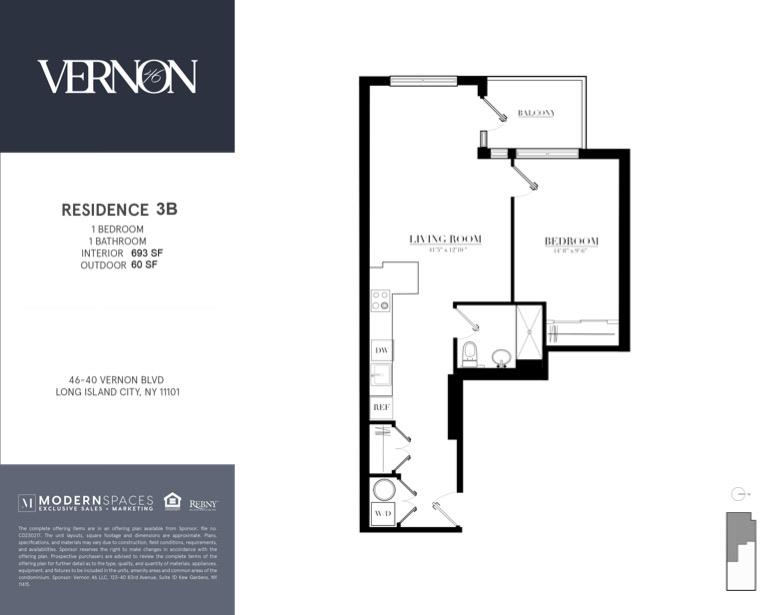 Floorplan for 46-40 Vernon Boulevard, 3-B