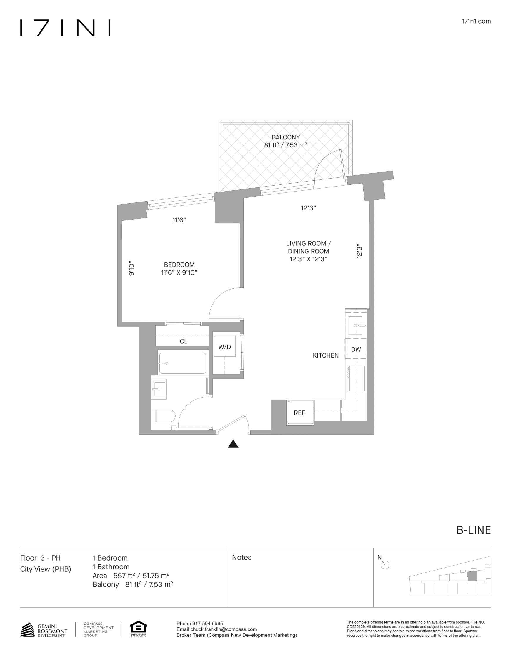 Floorplan for 171 North 1st Street, 5B