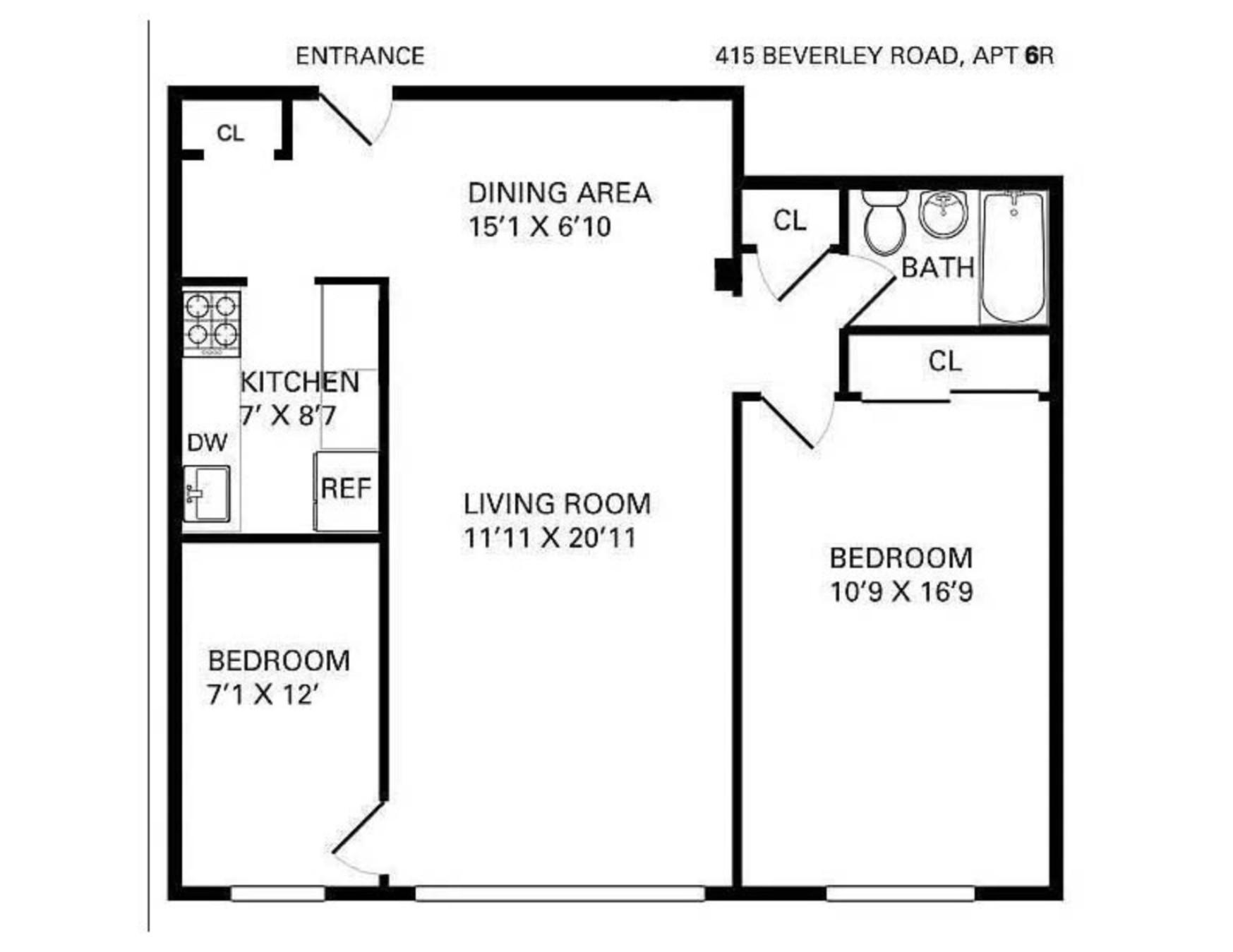 Floorplan for 415 Beverley Road, 6R