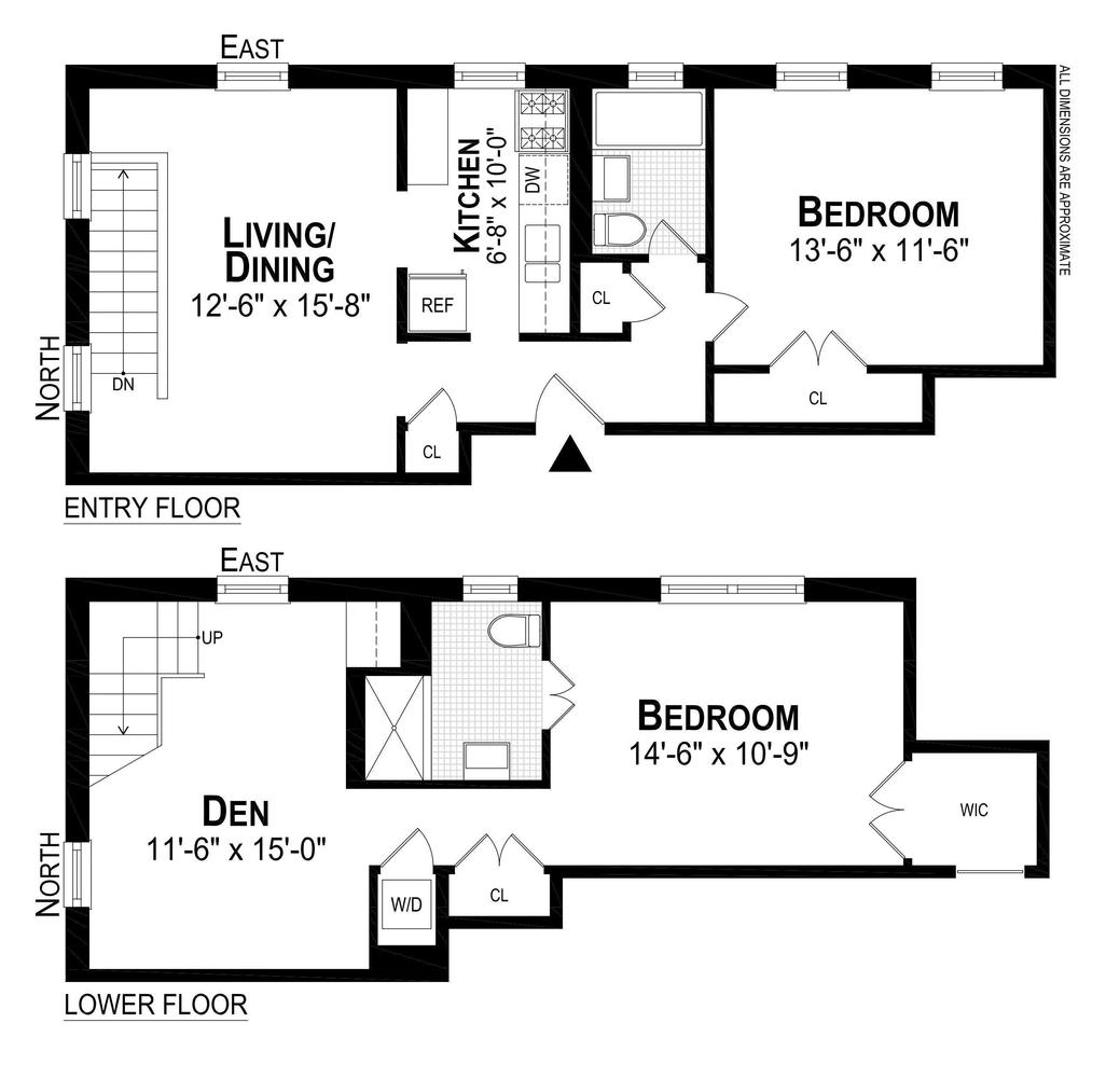 Floorplan for 205 East 10th Street, 1C/2C