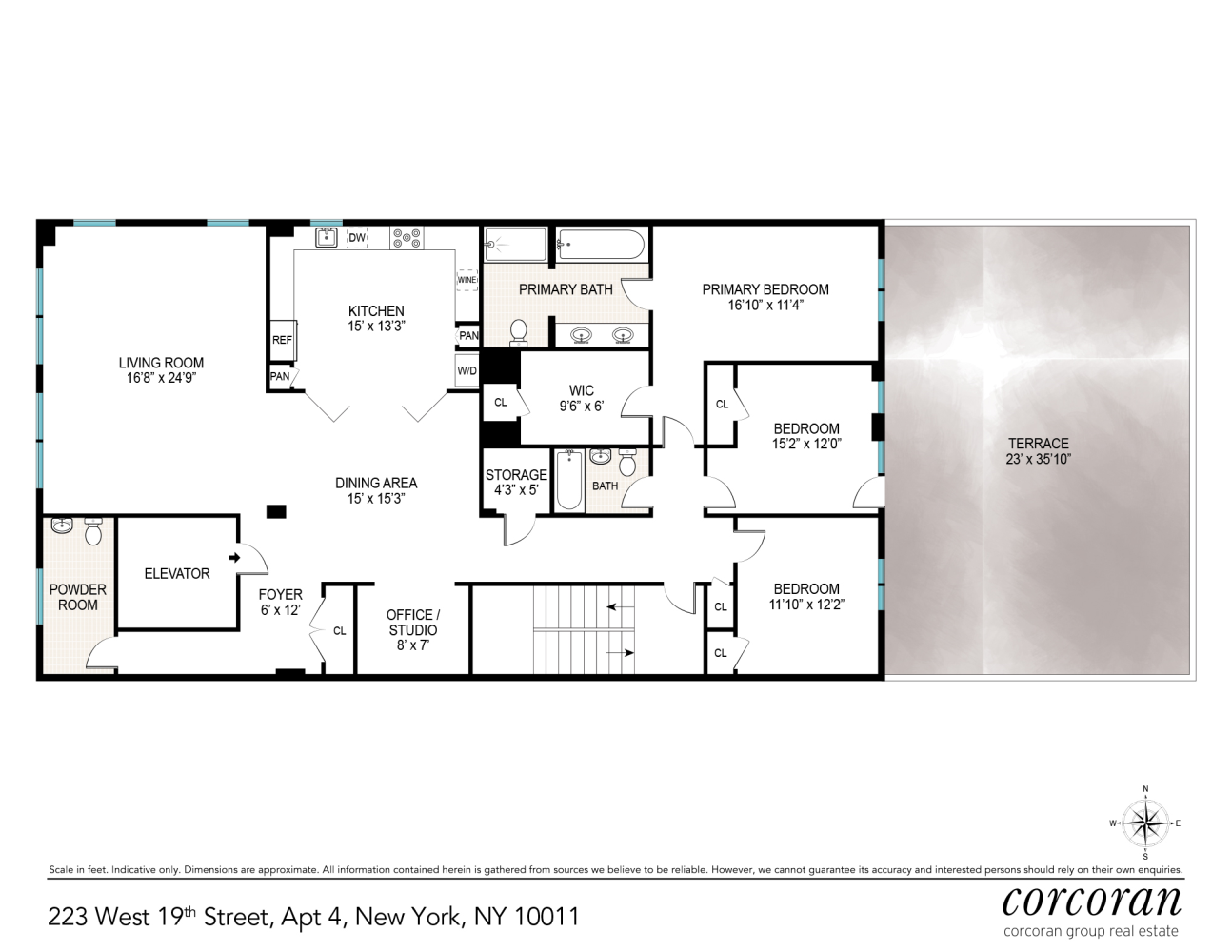 Floorplan for 223 West 19th Street, 4