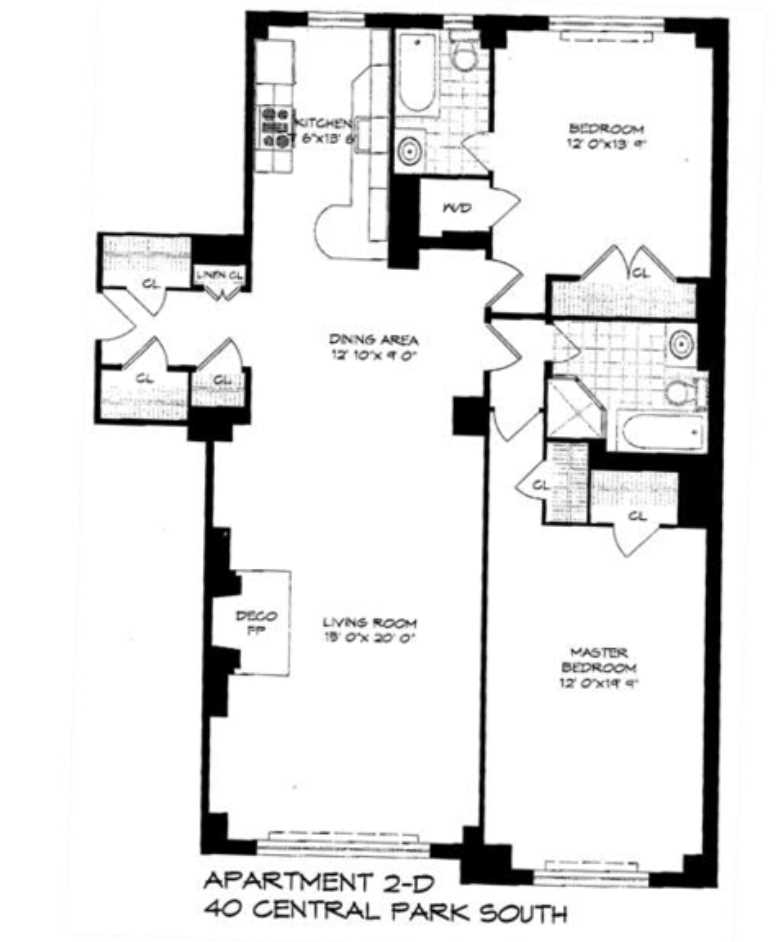 Floorplan for 40 Central Park, 2D