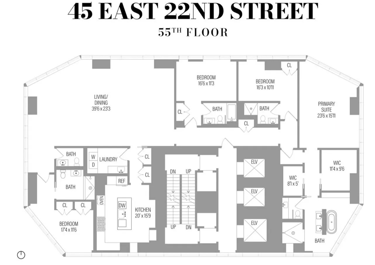 Floorplan for 45 East 22nd Street, 55