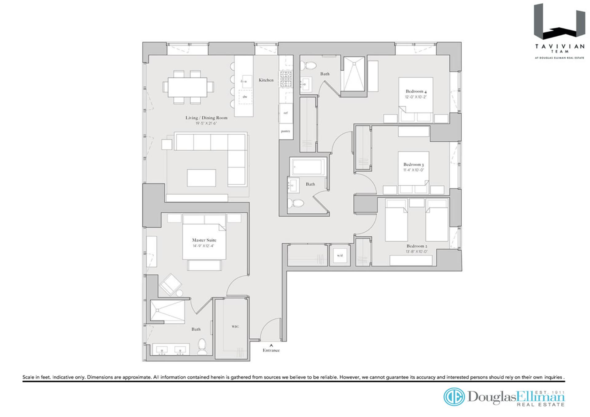 Floorplan for 1399 Park Avenue, 18B