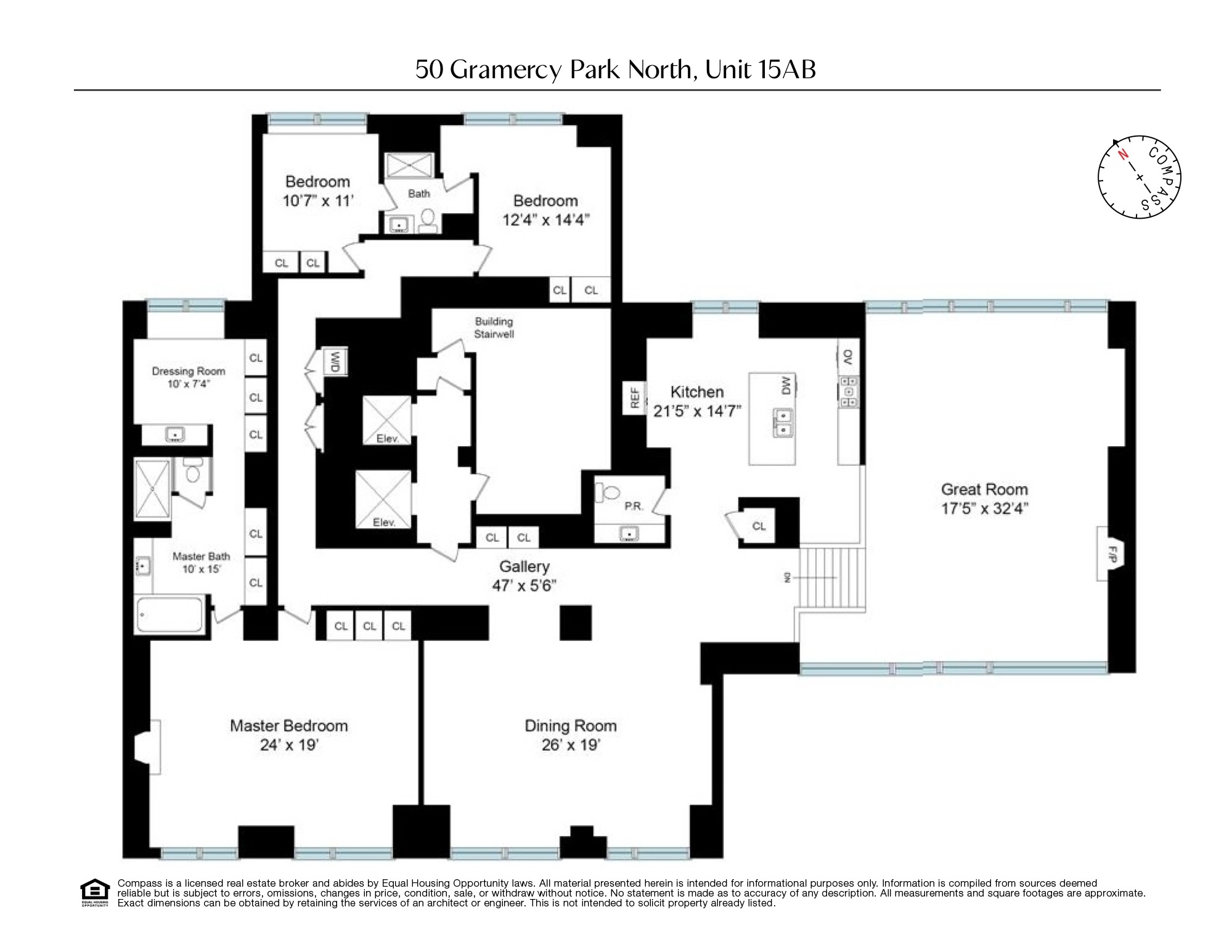 Floorplan for 50 Gramercy Park, 15AB