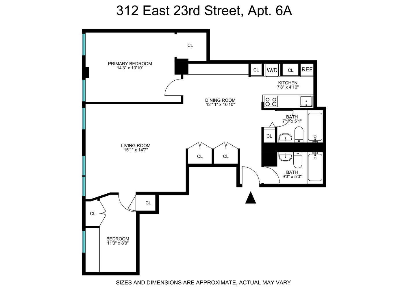 Floorplan for 312 East 23rd Street, 6A