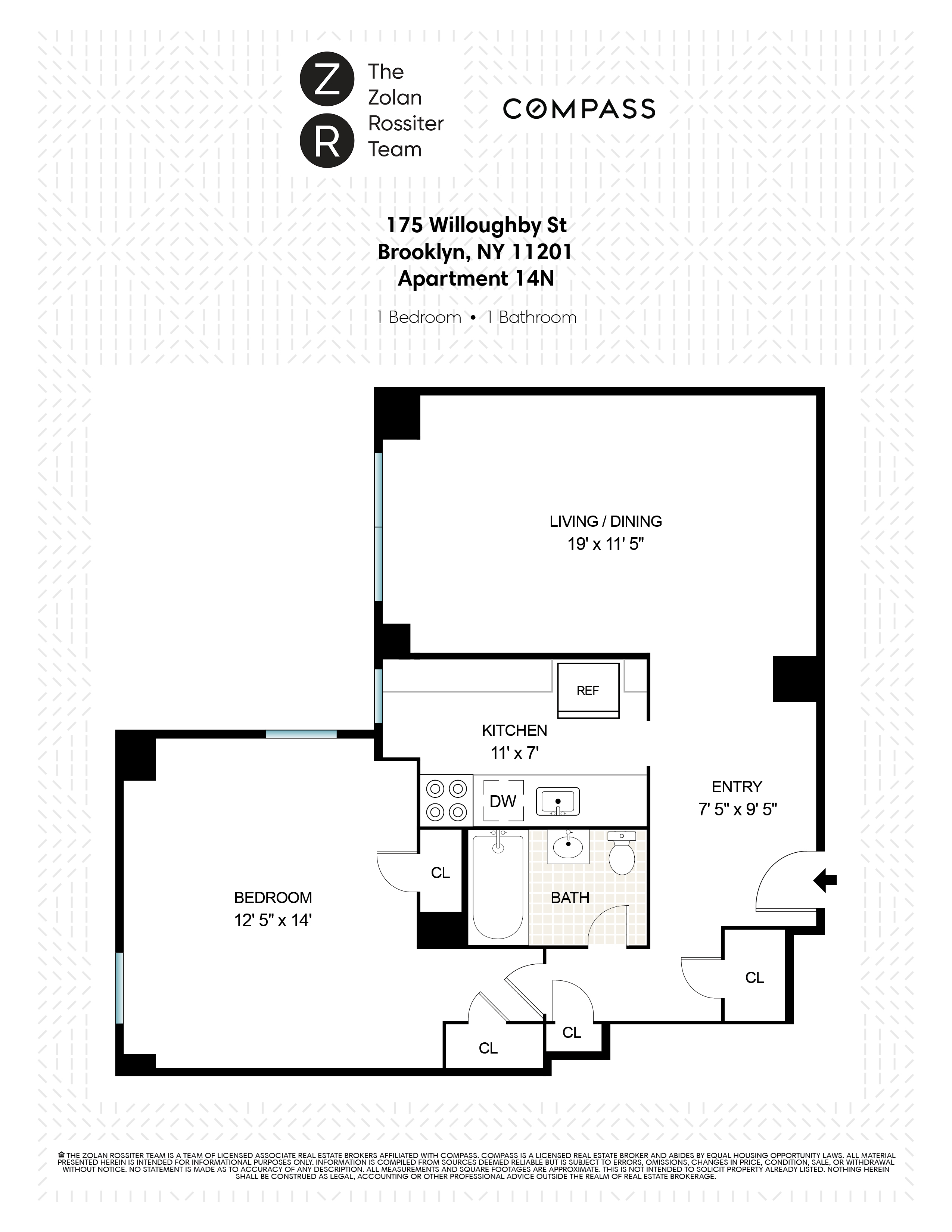 Floorplan for 175 Willoughby Street, 14N