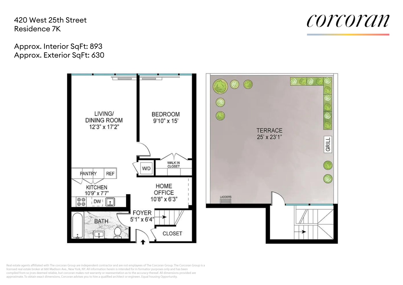 Floorplan for 420 West 25th Street, 7K