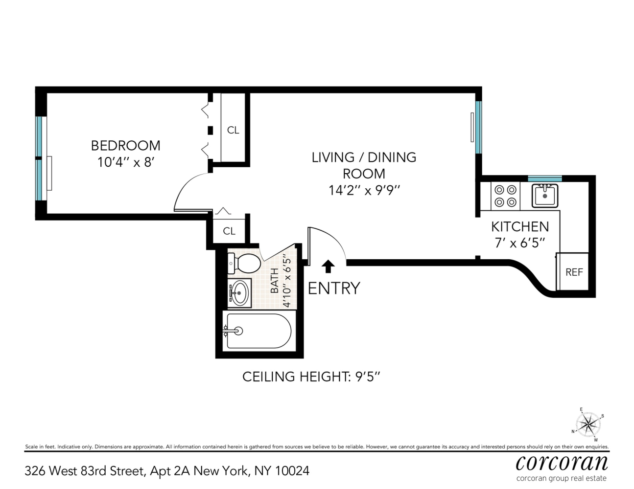 Floorplan for 326 West 83rd Street, 2A