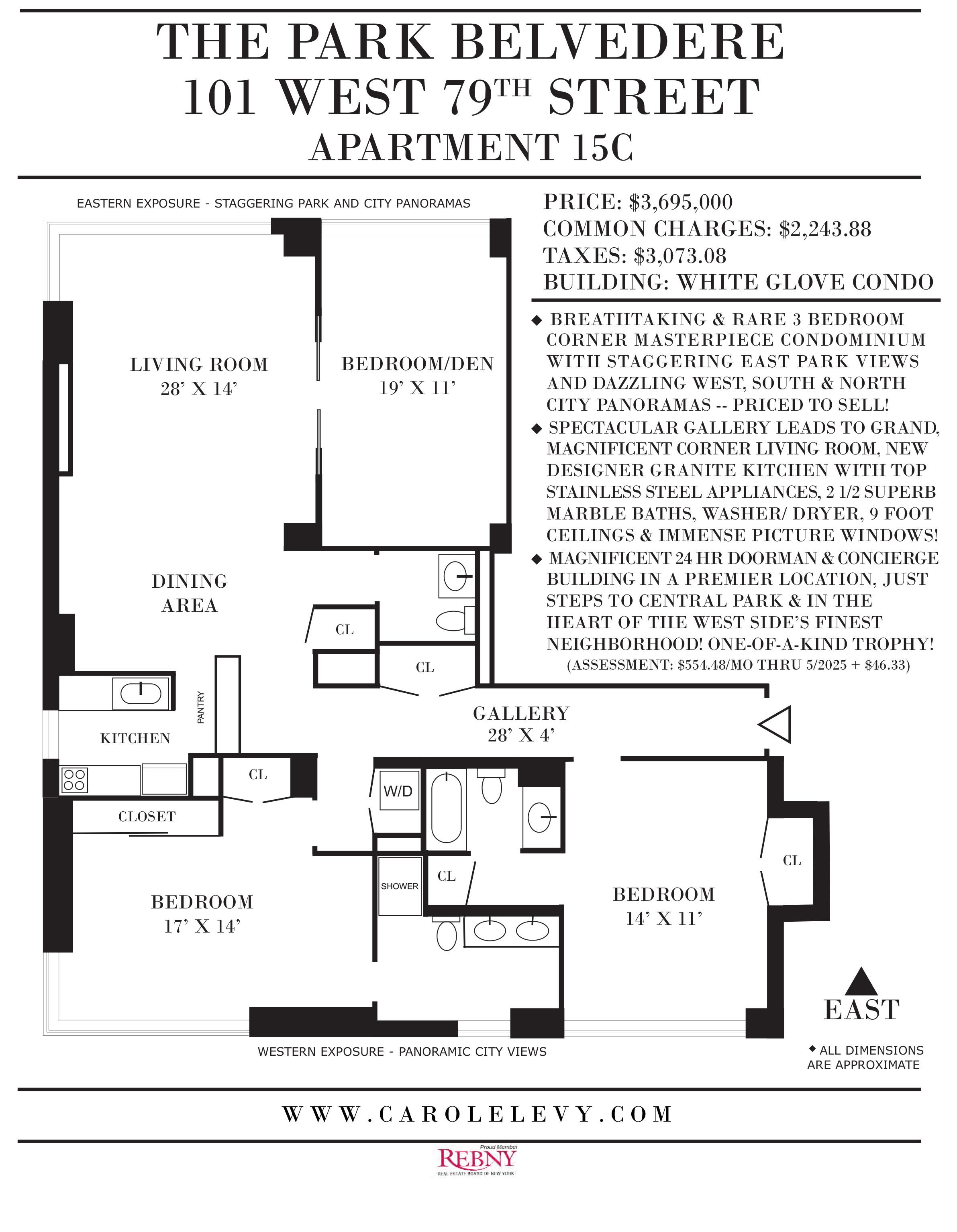 Floorplan for 101 West 79th Street, 15-C