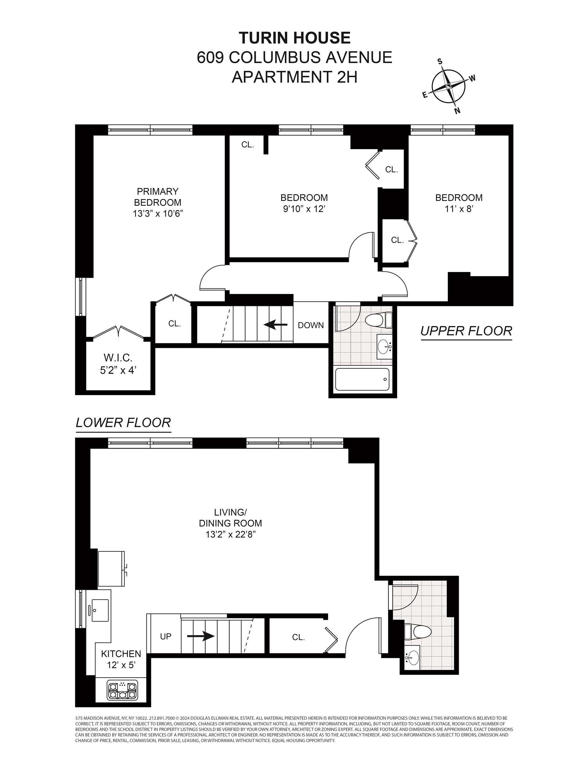 Floorplan for 609 Columbus Avenue, 2H