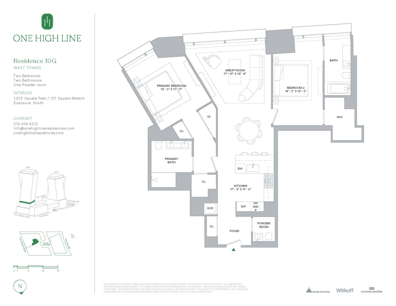 Floorplan for 500 West 18th Street West 10G