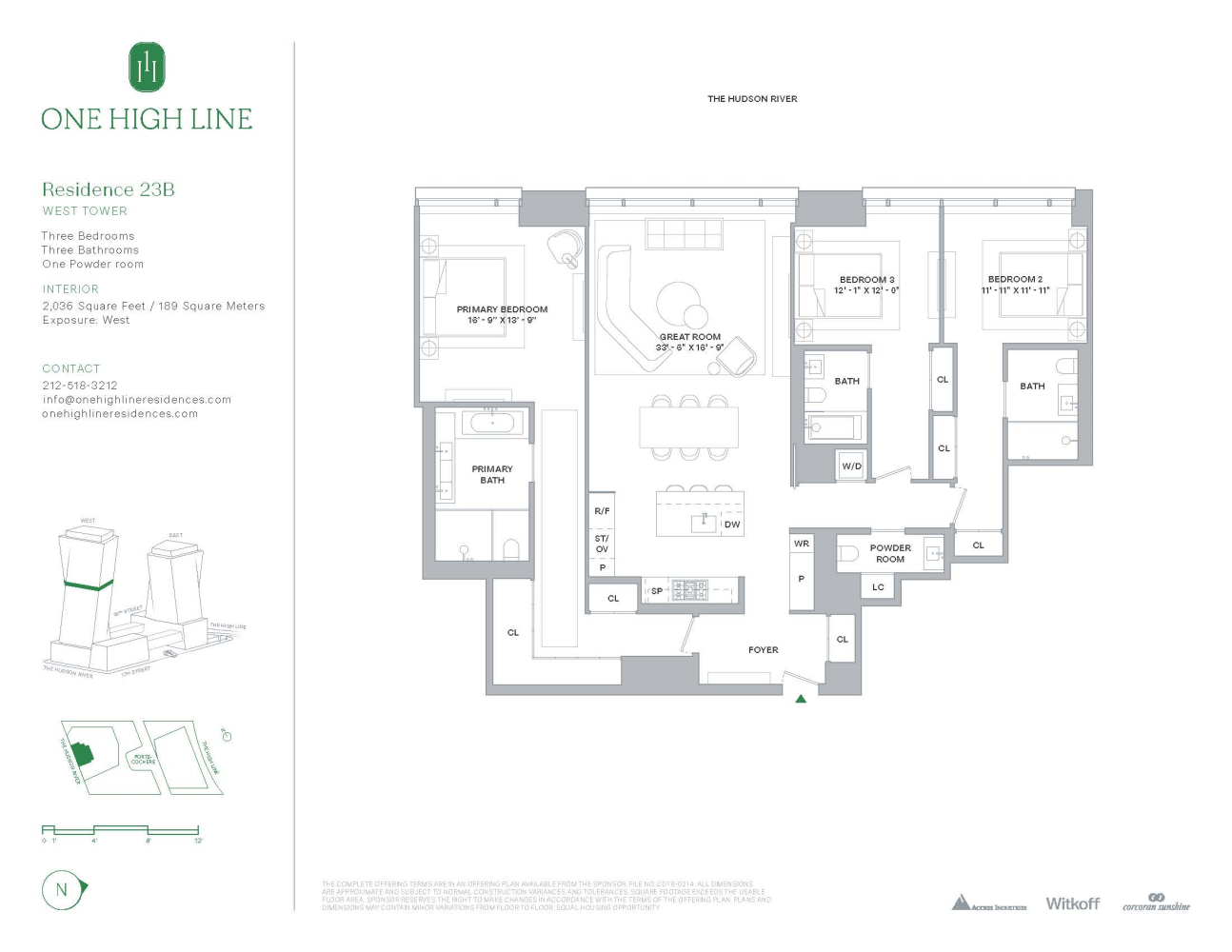 Floorplan for 500 West 18th Street West 23B