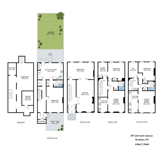 Floorplan for 419 Clermont Avenue