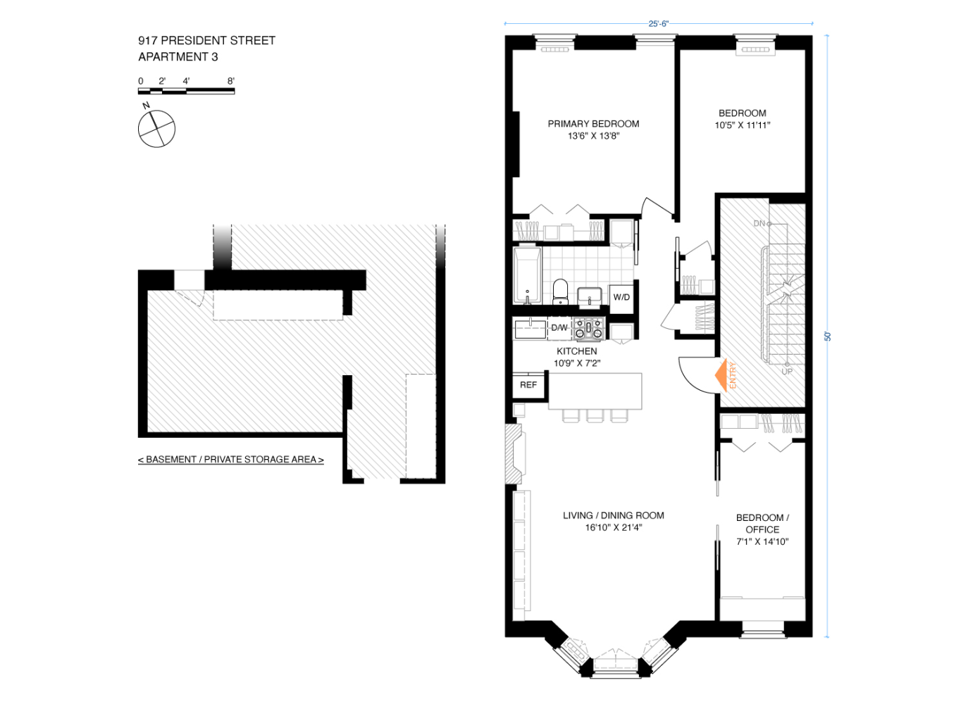 Floorplan for 917 President Street, 3