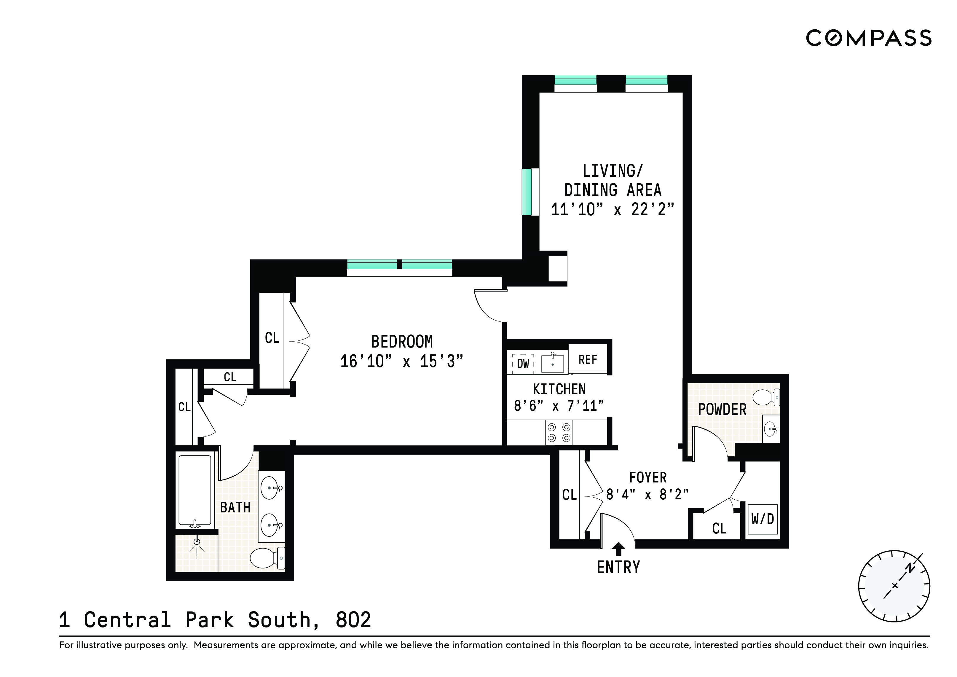 Floorplan for 1 Central Park, 802