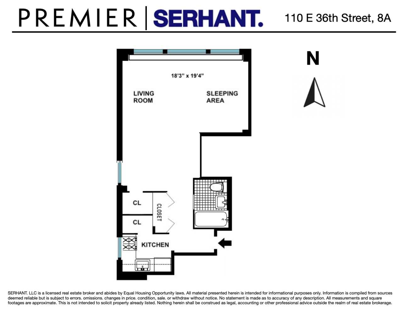 Floorplan for 110 East 36th Street, 8A