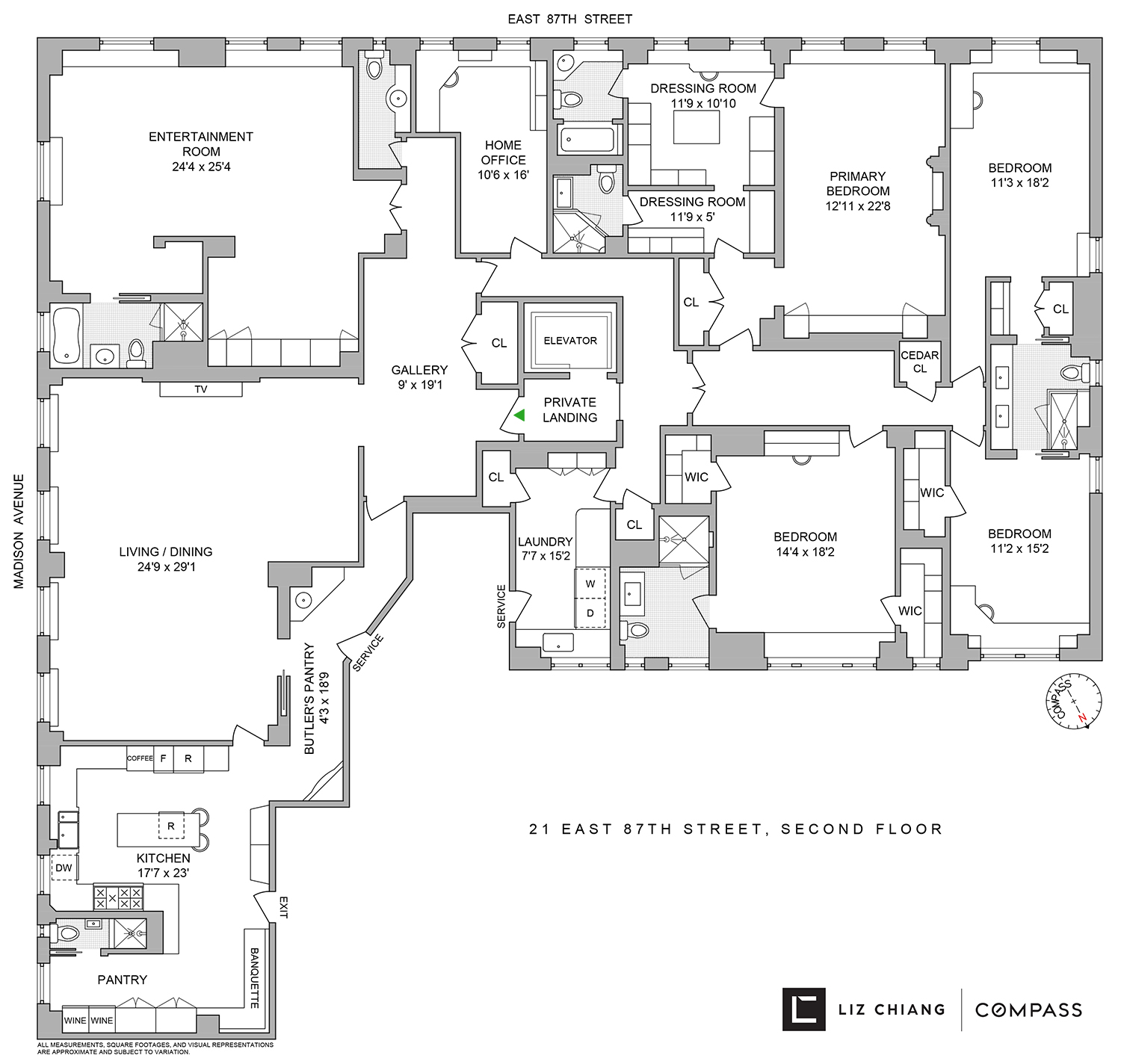 Floorplan for 21 East 87th Street, 2AB