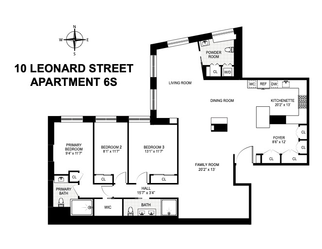 Floorplan for 10 Leonard Street, 6S