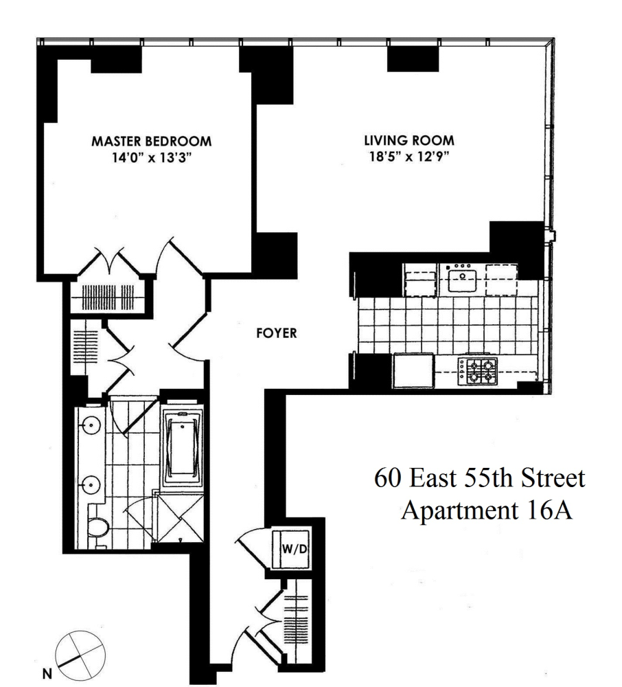 Floorplan for 60 East 55th Street, 16A