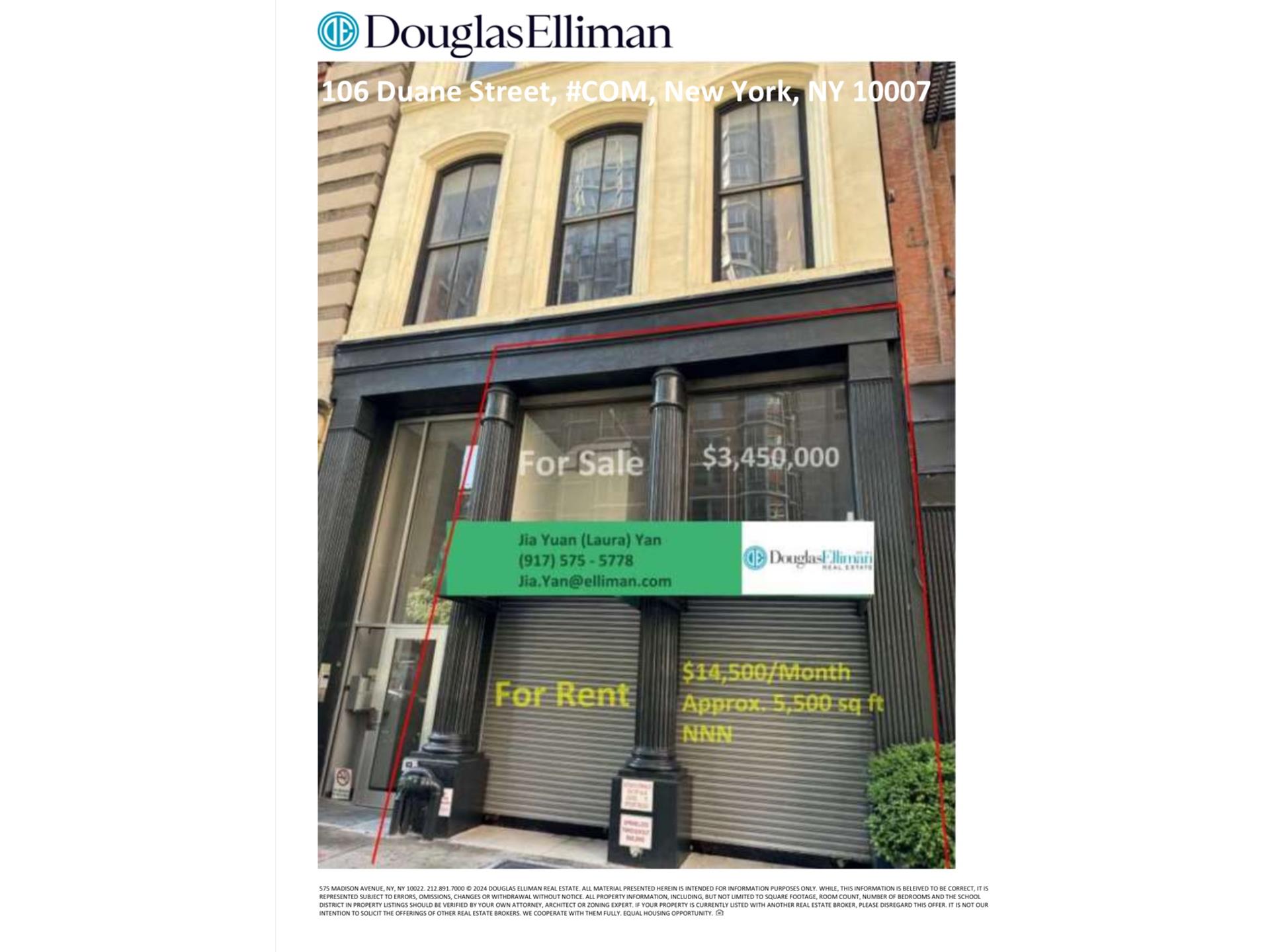 106 Duane Street Com, Tribeca, Downtown, NYC - 4 Bathrooms  
8 Rooms - 