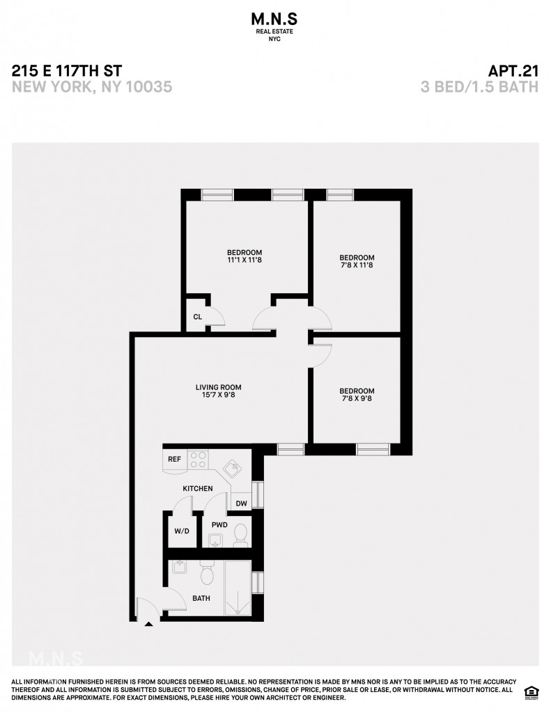 Floorplan for 215 East 117th Street, 21