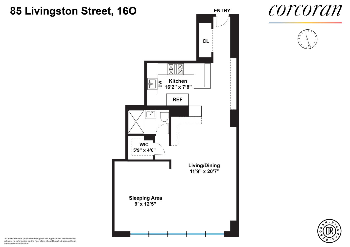 Floorplan for 85 Livingston Street, 16O