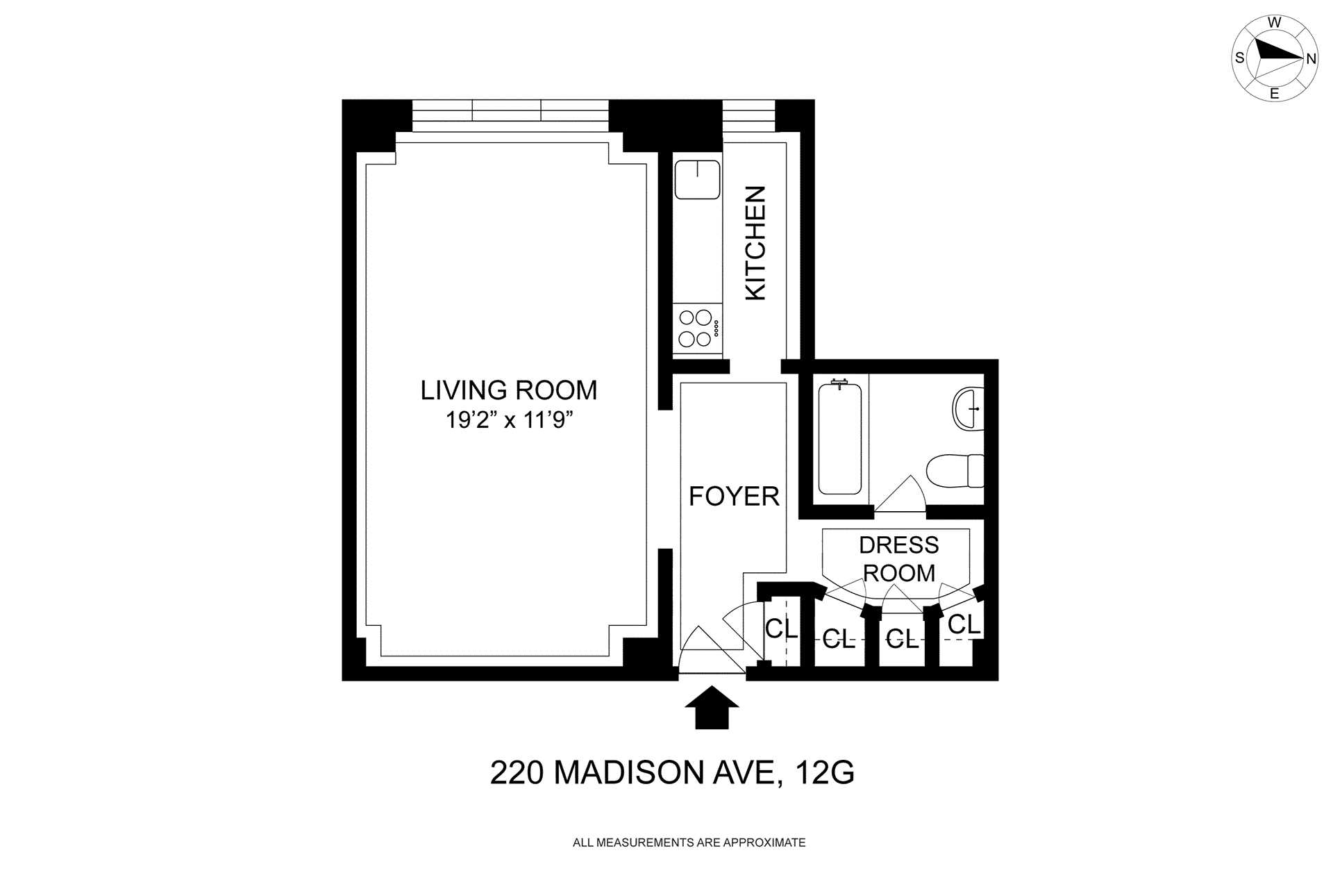 Floorplan for 220 Madison Avenue, 12G