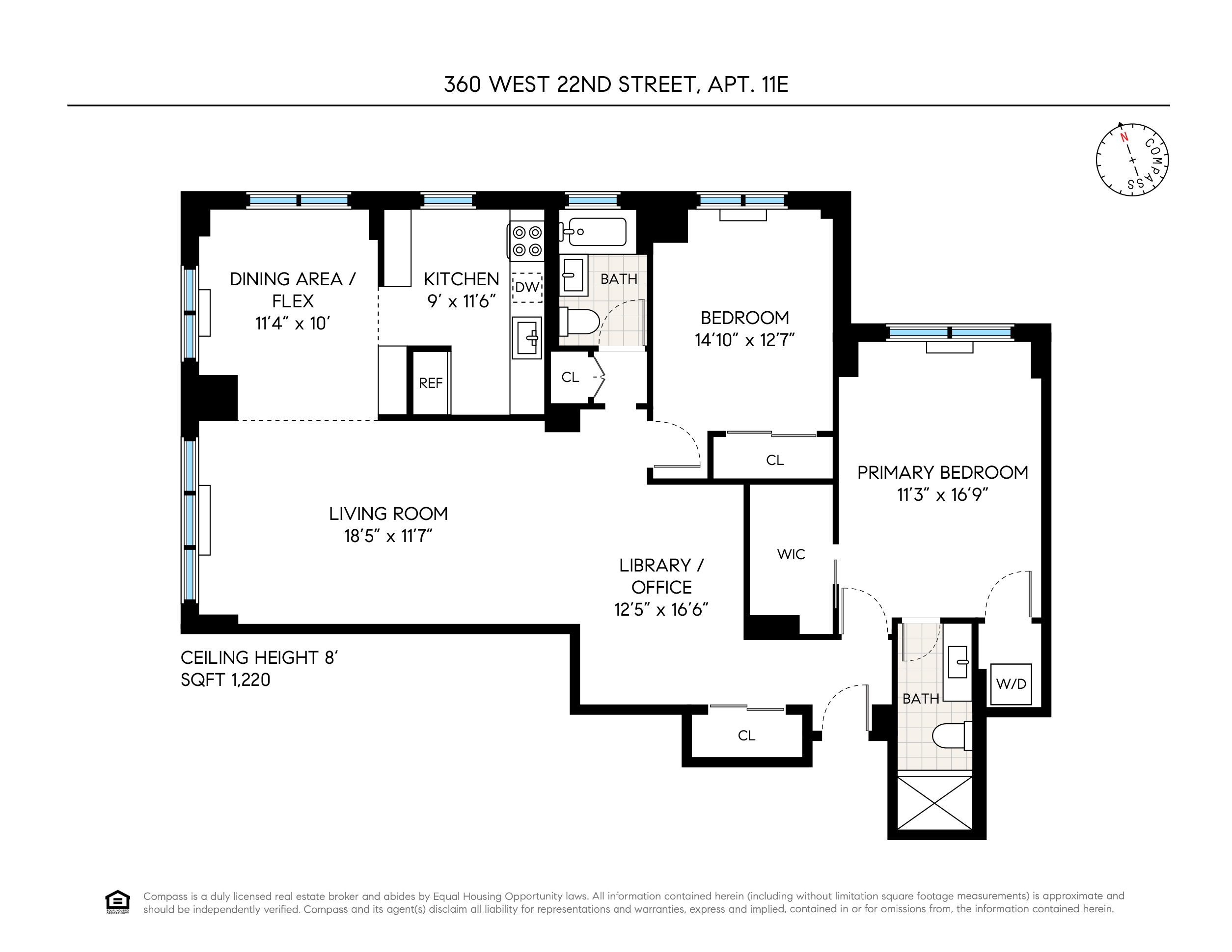 Floorplan for 360 West 22nd Street, 11E