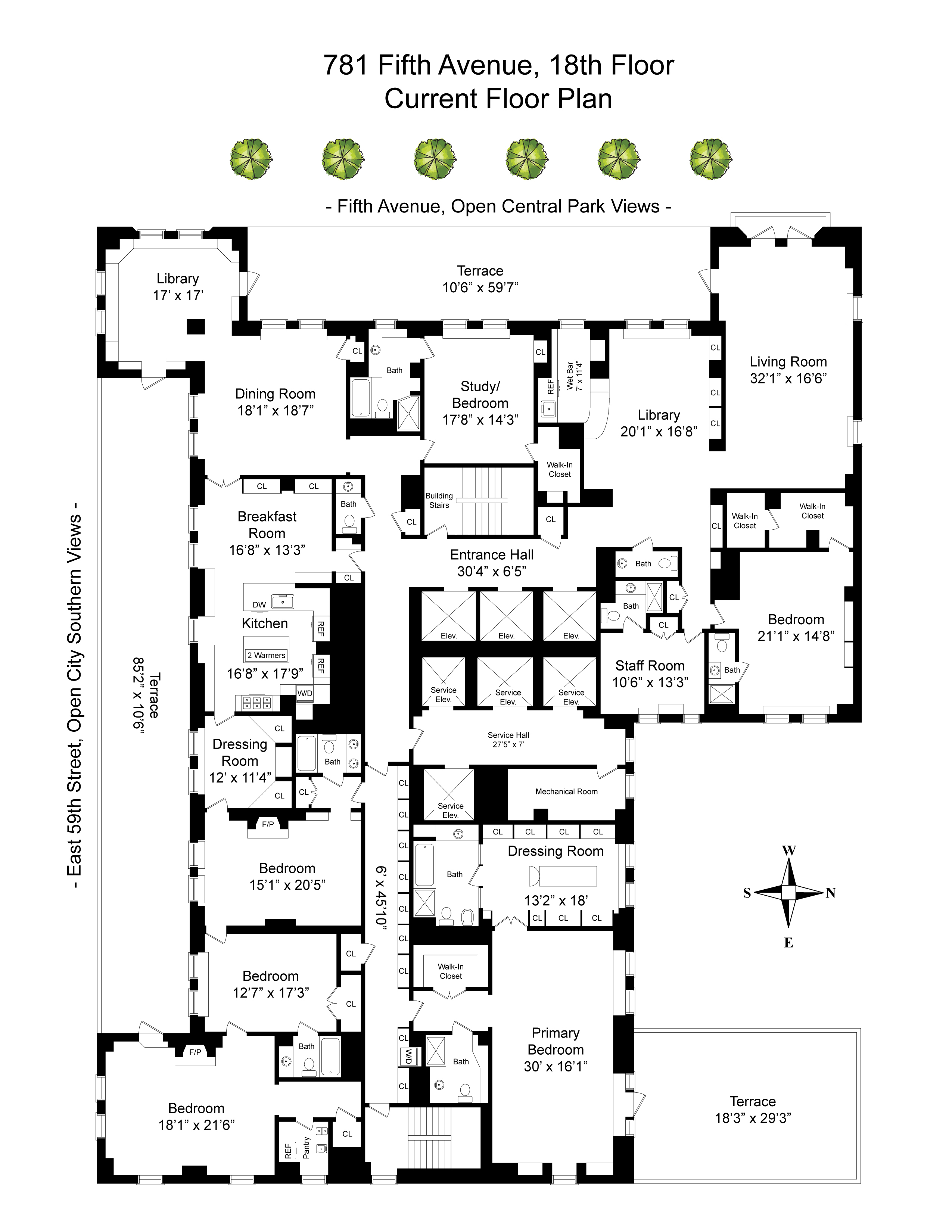 Floorplan for 781 Fifth Avenue, 18TH FLOOR