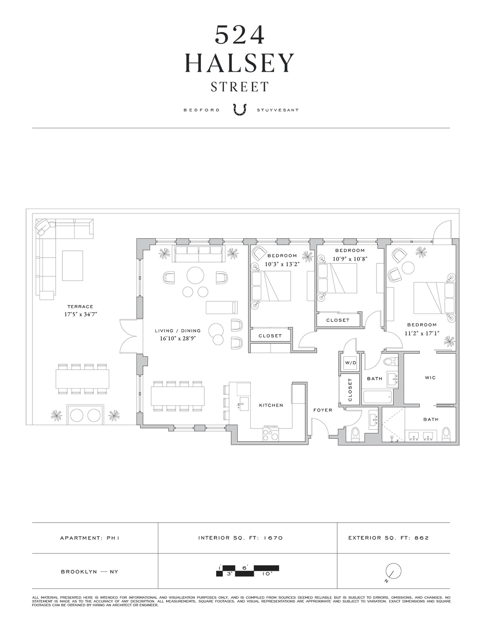 Floorplan for 524 Halsey Street, PH1