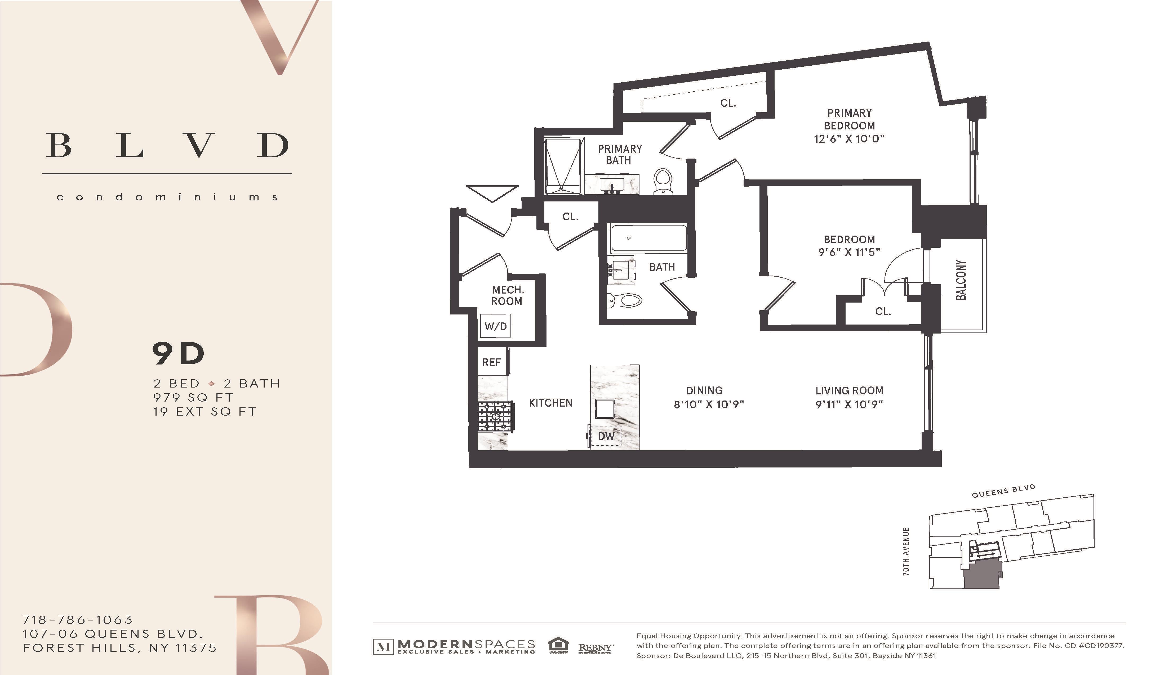 Floorplan for 107-06 Queens Boulevard, 9-D