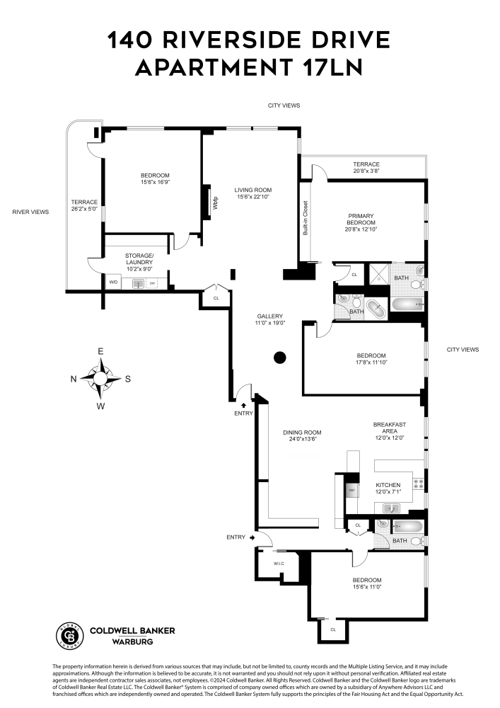 Floorplan for 140 Riverside Drive, 17NL