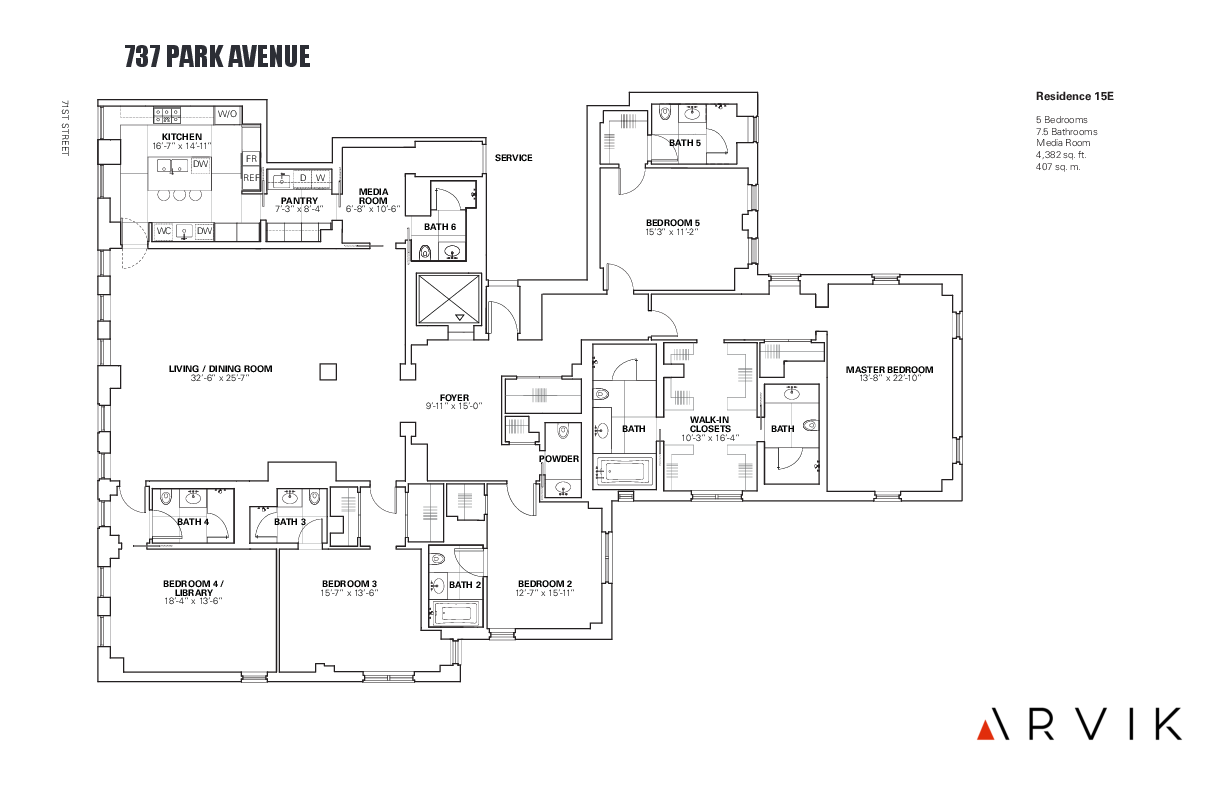 Floorplan for 737 Park Avenue, 15E