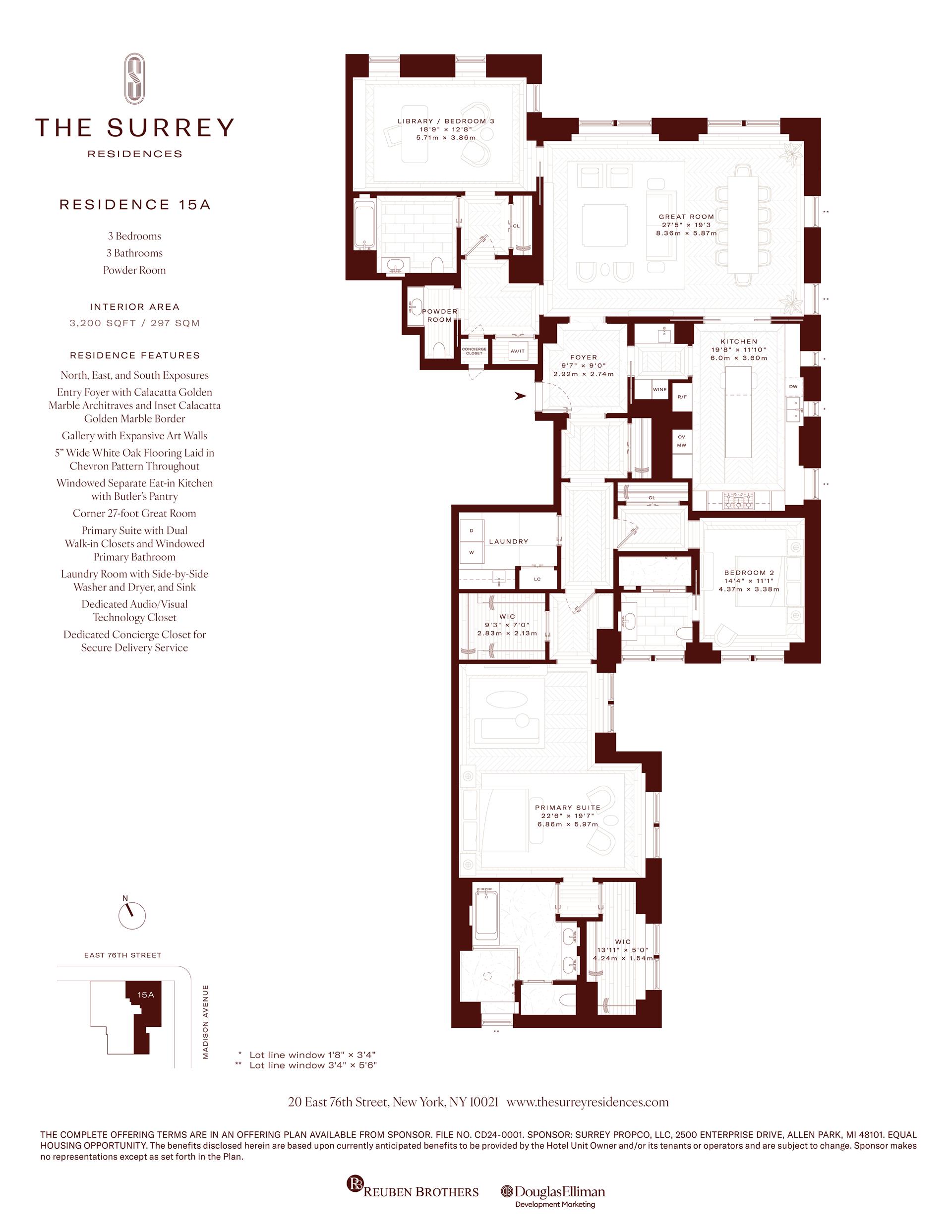 Floorplan for 20 East 76th Street, 15A