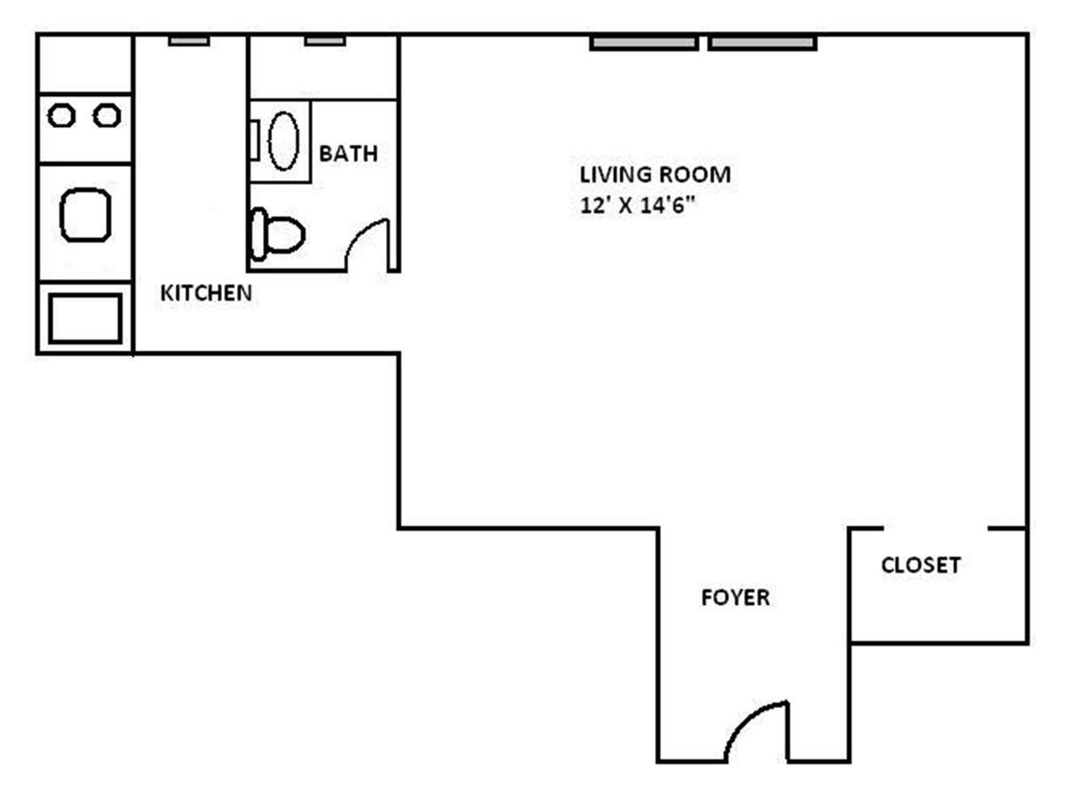 Floorplan for 319 West 18th Street, 1F